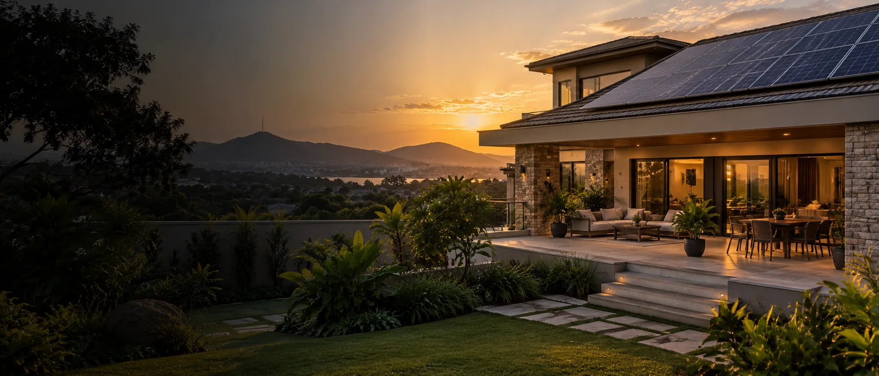 Solar installation on a residential rooftop